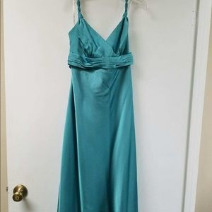 Satin turquoise dress